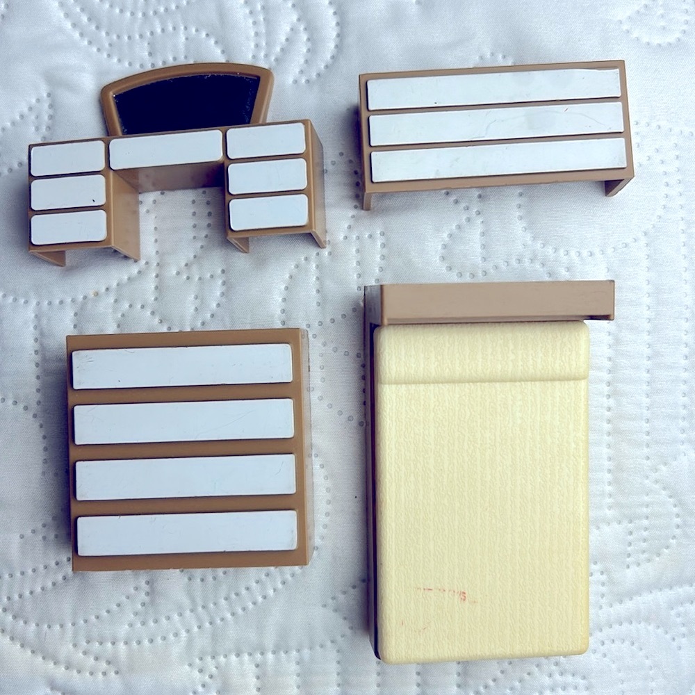 Vintage Set of 4 miniature dollhouse bedroom mod furniture